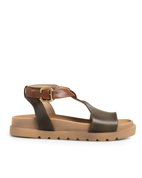 Sandalia Berde Chunky T Strap 101